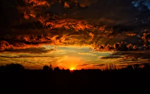 Captivating Orange Sunset Wallpaper