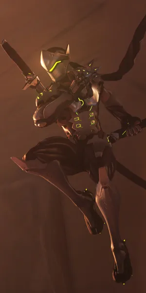 Captivating Overwatch Genji In Combat Wallpaper