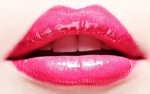 Captivating Pink Lips Wallpaper