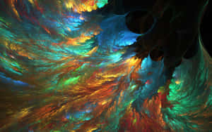 Captivating Psychedelic Fractal Explosion Wallpaper