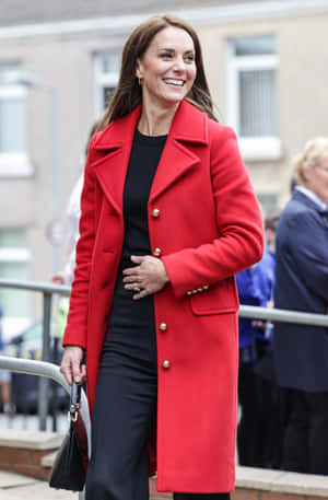 Captivating Red Coat Fashion Photography Wallpaper