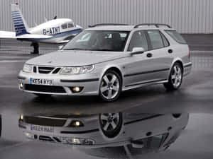 Captivating Saab 9-5 In Motion Wallpaper