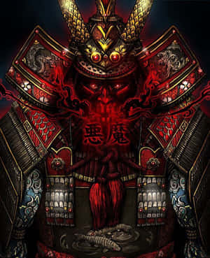 Captivating Samurai Helmet Display Wallpaper
