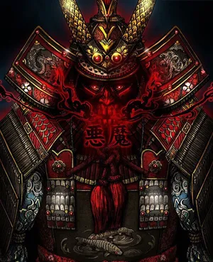 Captivating Samurai Helmet Display Wallpaper