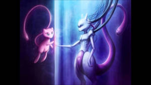 Captivating Shiny Mewtwo Encased In Glass Wallpaper