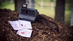 Captivating Shot Of A Vintage Polaroid Camera Wallpaper