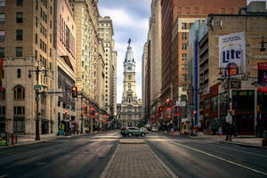 Captivating Skyline Of Philadelphia City Chambers Wallpaper