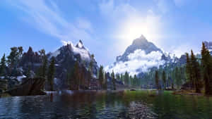 Captivating Skyrim Landscape Wallpaper