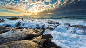 Captivating Sunset Beach Wallpaper