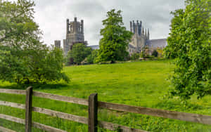 Captivating Sunset Over Ely, United Kingdom Wallpaper