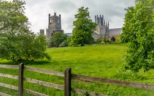 Captivating Sunset Over Ely, United Kingdom Wallpaper