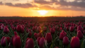 Captivating Tulip Field In Full Blossom Wallpaper
