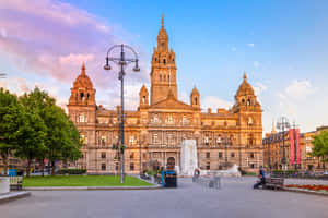 Captivating Twilight At Glasgow City Centre Wallpaper