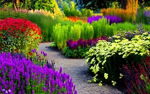 Captivating Vibrant Garden View Wallpaper