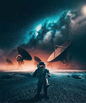 Captivating View Of A Radio Telescope Wallpaper