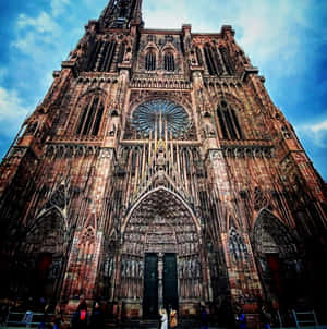 Captivating View Of Strasbourg Cathedral, France Wallpaper