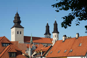 Captivating View Of The Historic Town Of Visby Wallpaper