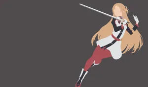 Captivating Yuuki Asuna In Action Wallpaper