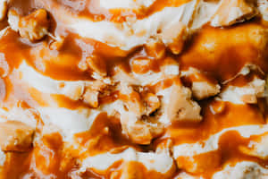 Caramel Drizzle On Dessert Wallpaper