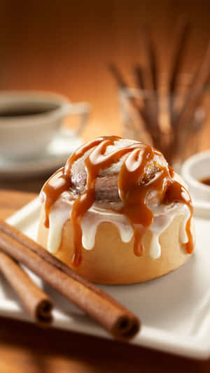 Caramel Glazed Cinnamon Roll Deliciousness.jpg Wallpaper