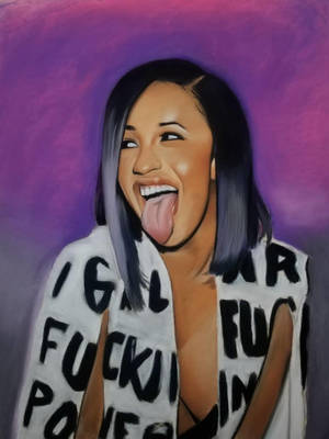 Cardi B Realistic Illustration Wallpaper