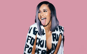 Cardi B Tongue Out Wallpaper