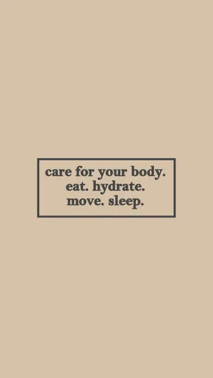 Care For Your Body Quote On Beige Background Wallpaper