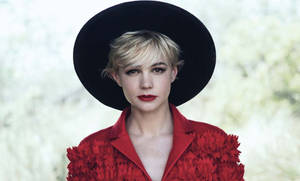 Carey Mulligan Wearing Black Hat Wallpaper