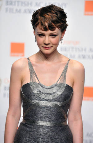 Carey Mulligan Wearing Silver Dress Wallpaper