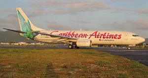 Caribbean Airlines Plane On Runway Grasslands Wallpaper