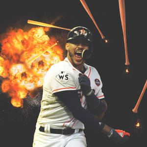 Carlos Correa Bat Explosion Wallpaper