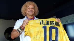 Carlos Valderrama And Signed Jersey Wallpaper