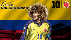 Carlos Valderrama Colombia Flag Wallpaper