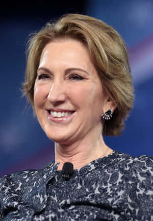 Carly Fiorina In Black Flower Dress Wallpaper