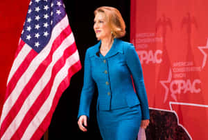 Carly Fiorina Walking Onto Cpac Stage Wallpaper