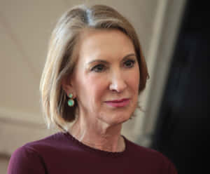 Carly Fiorina With Green Earrings Wallpaper