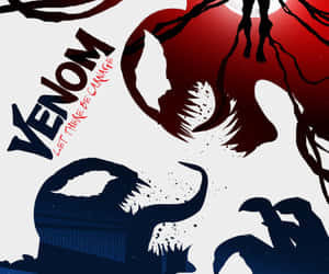 Carnage And Venom Face Off In A Ferocious Battle Wallpaper