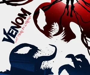 Carnage And Venom Face Off In A Ferocious Battle Wallpaper