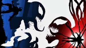 Carnage And Venom Face Off In Epic Battle Wallpaper