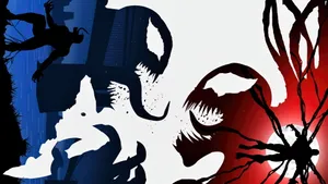 Carnage And Venom Face Off In Epic Battle Wallpaper