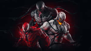 Carnage And Venom Locked In An Epic Battle Wallpaper