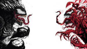 Carnage Vs Venom On White Wallpaper