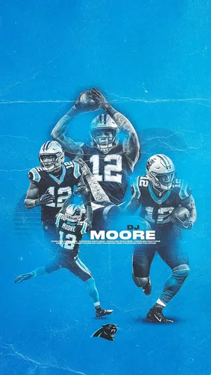 Carolina Panthers Dj Moore Vibrant Blue Wallpaper