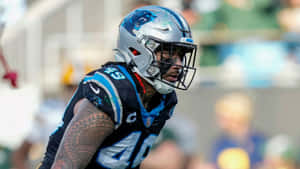 Carolina Panthers Linebacker Focused During Game Wallpaper