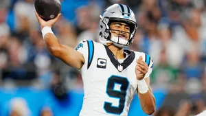 Carolina Panthers Quarterback Action Shot Wallpaper