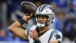 Carolina Panthers Quarterback Preparing Pass Wallpaper
