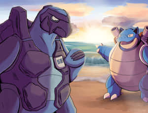 Carracosta With Blastoise Pokemon Fanart Wallpaper