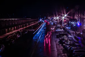 Cars Passing At Night Timelapse Wallpaper