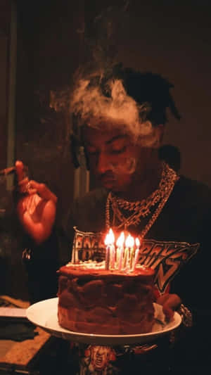 Carti Pfp With Birthday Cake Wallpaper