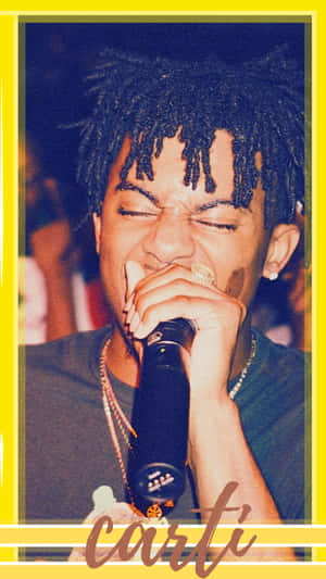 Carti Pfp With Yellow Border Wallpaper